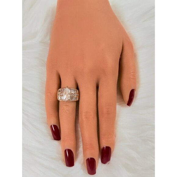 Layer Stackable Cz 925 Gold Vermeil Ring - Picture 11 of 11